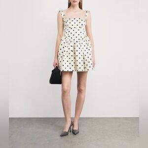 New with tags ! Self-Portrait Ivory Polka Dot Mini Dress size 12